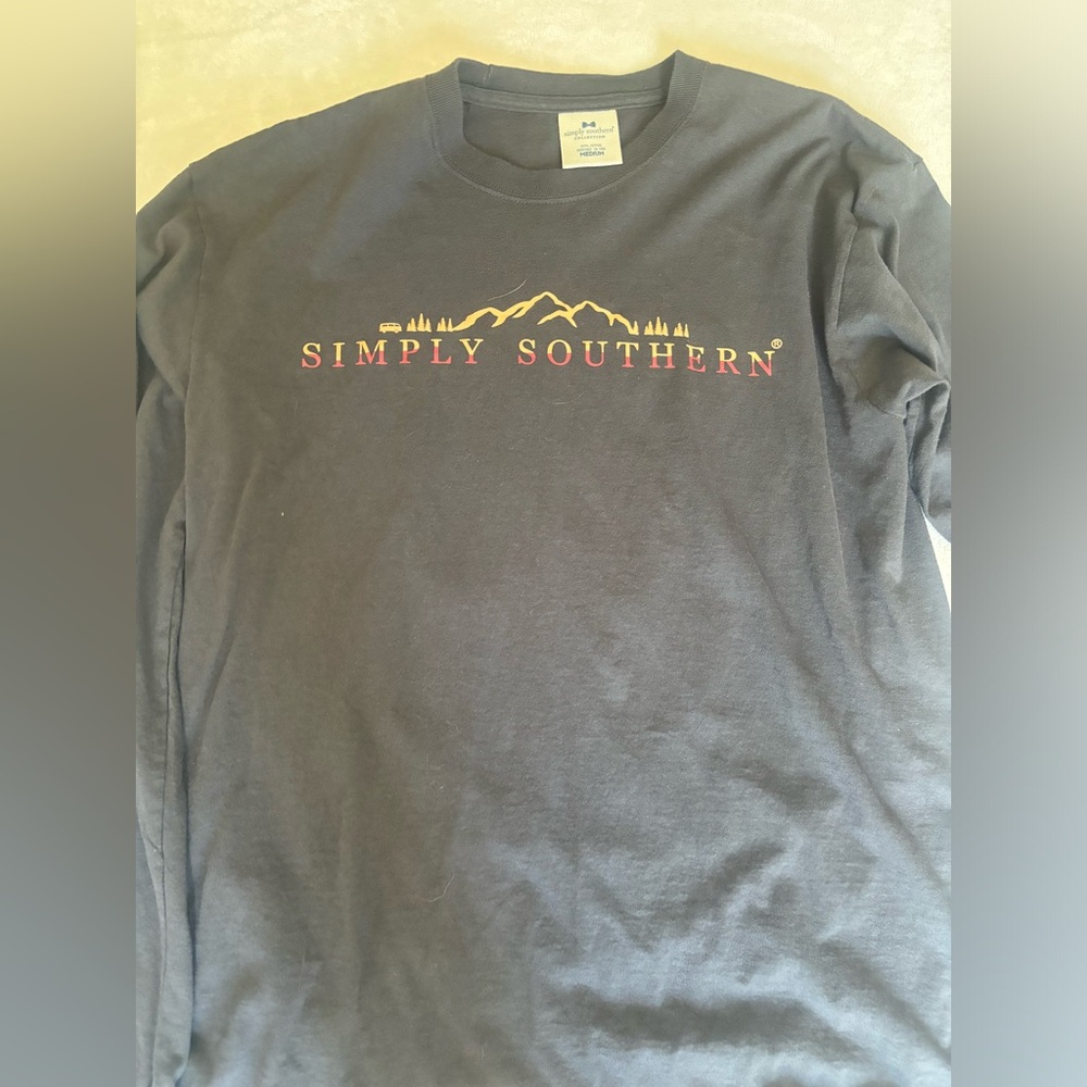 Dark grey long-sleeve Simply Southern Graphic Tee